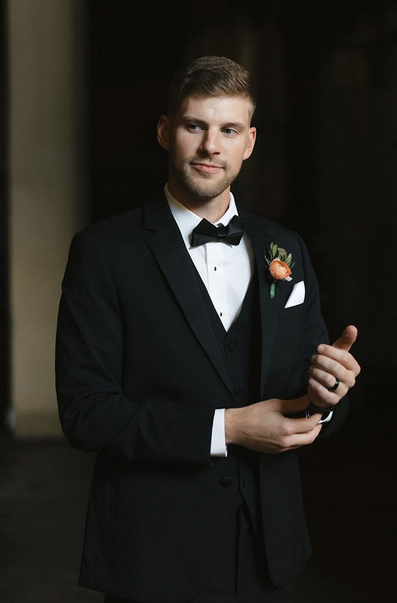 Model wearing a bridal dress